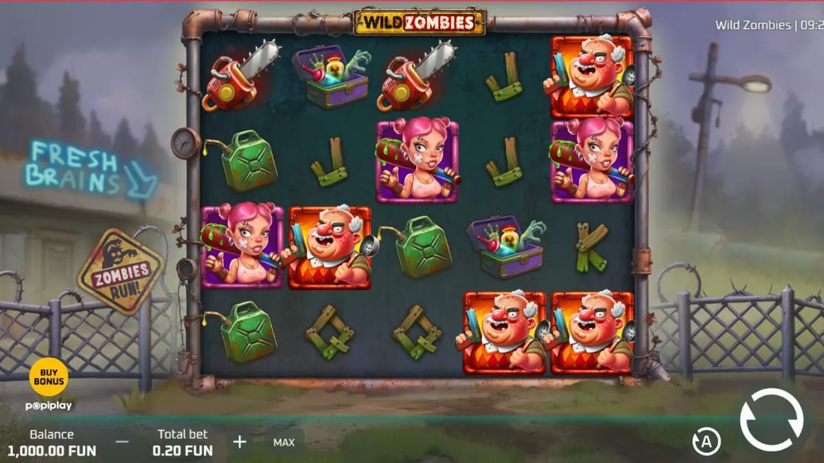 Tampilan visual slot Wild Zombies dengan tema apokaliptik